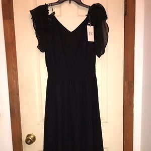J&K Black Sheer Slip Dress Straps XL